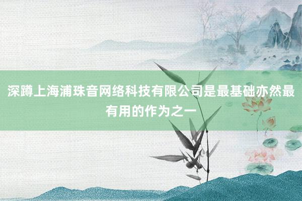 深蹲上海浦珠音网络科技有限公司是最基础亦然最有用的作为之一