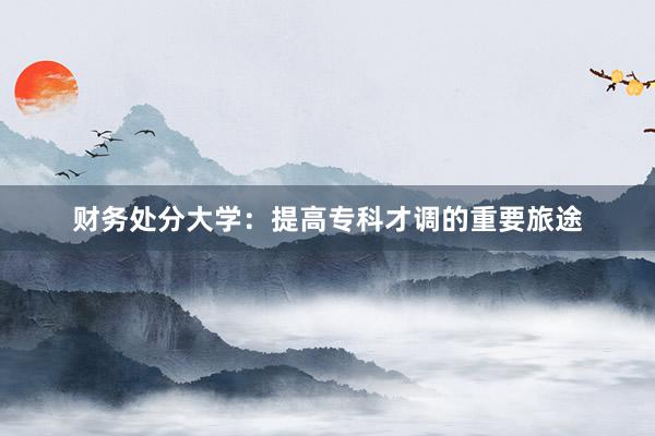 财务处分大学：提高专科才调的重要旅途